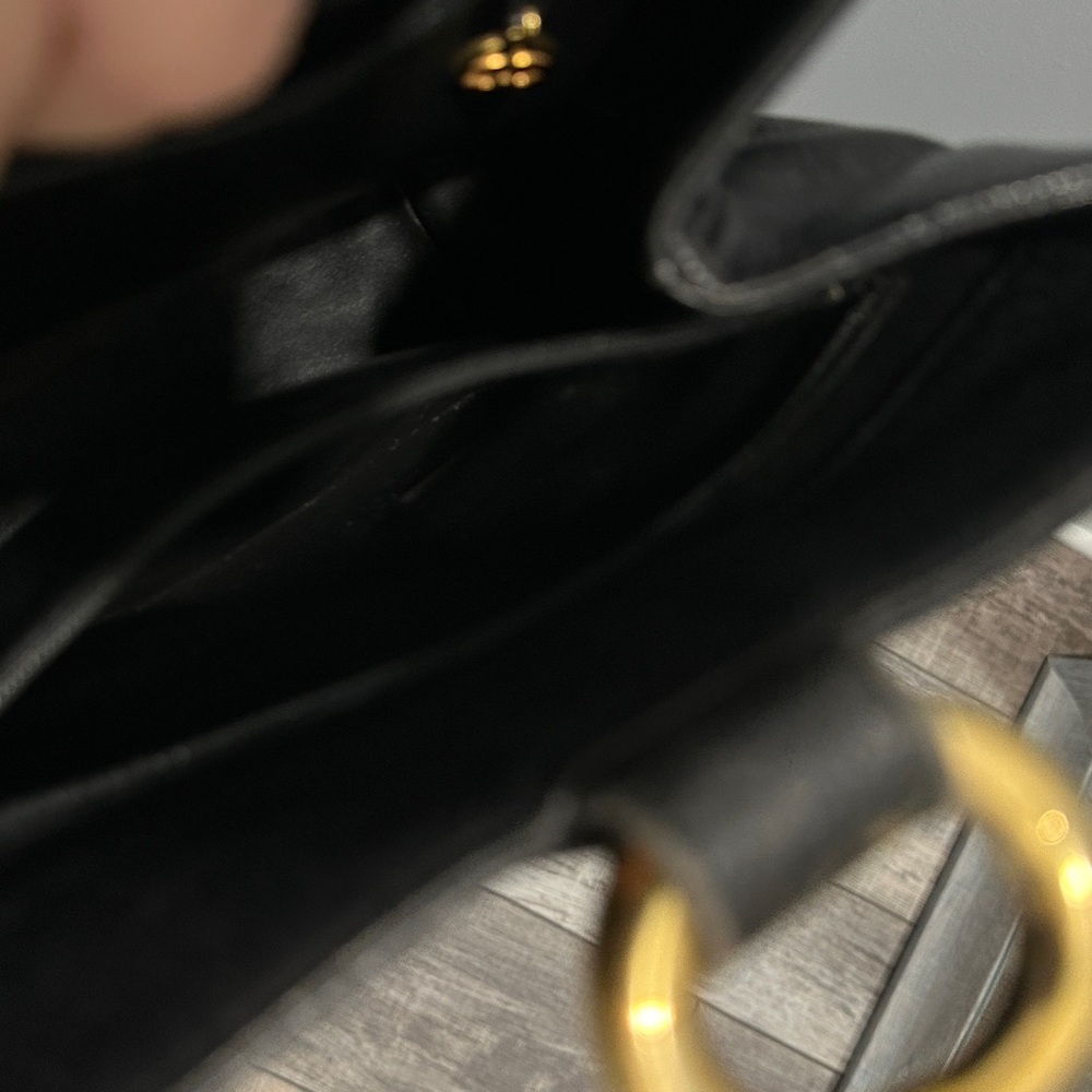 CHANEL Black Leather Bucket Bag with Gold Accents - Picture 8 of 8